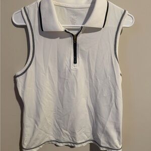 VARLEY White Sleeveless Polo Top
